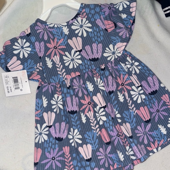 Floral Kids Casual Dress - Purple and Pink - Picture 6 of 6